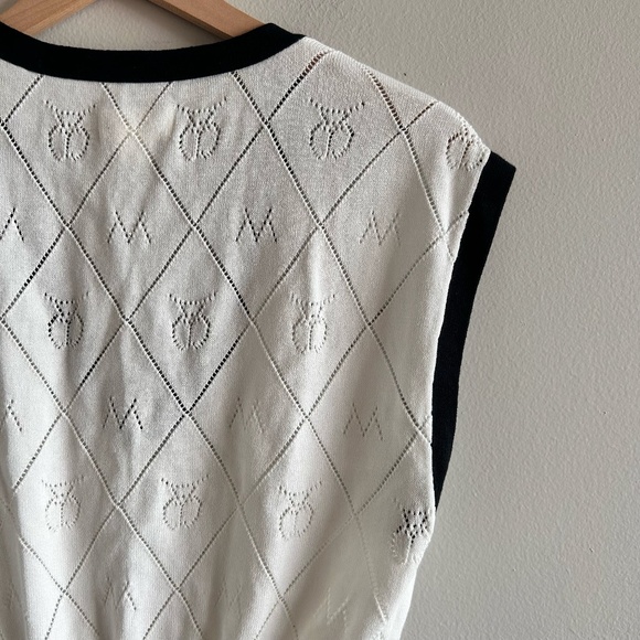 Anthropologie Maeve Violette Icon Logo Vest | Black & White | Size Small | NWT - Picture 12 of 16